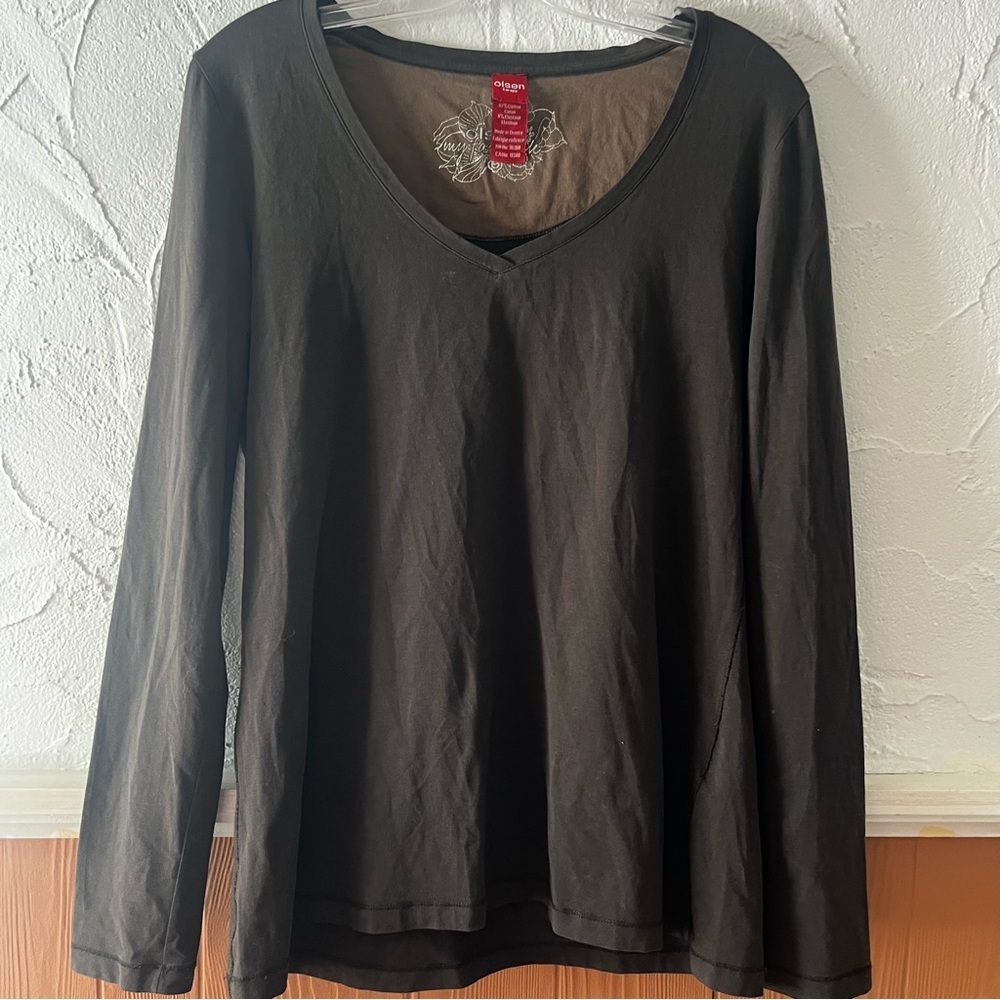 Olsen Europe Women's Dark Brown Long Sleeve Top